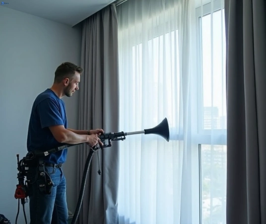 Professional commercial curtain cleaning process equipment Matty Curtain Cleaning veresdale-scrub